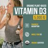 Plant-D3 Organic Vitamin D3 5000 IU - Vegan, Max Strength Sublingual Liquid D3 Drops - 200% Higher Absorption - 100% Plant-Based Cholecalciferol Form - Adjustable Dosing for All Ages (1oz Liquid)