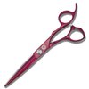 Saki Red Hair Cutting Scissors - 6" Inch Red Hair Shears - Red Titanium Finish - Professional Use - 440C Japanese Steel