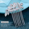 Foyte Crystal Bride Wedding Hair Comb Leaf Bridal Headpieces Rhinestone Hair Pieces Bridesmaid Side Combs Hair Accessories for Women (silver leaf)
