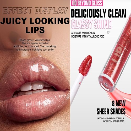 DLZZRS Hyaluronic Acid Lip Balm Gloss Moisturizing Hydrating Lip Gloss Mirror Lip Glaze High Pigmented Non-Sticky Red Lip Gloss Lasting Tint Plumping Lip Gloss Shiny Vegan Tinted Lip Gloss Makeup(08#