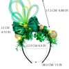 Coridy Light Up Balls Headbands LED Green Shamrock Clover Hairbands Xmas Hat Bow Hair Hoops St. Patrick's Day Head bands for Fashion Party Holiday Costume