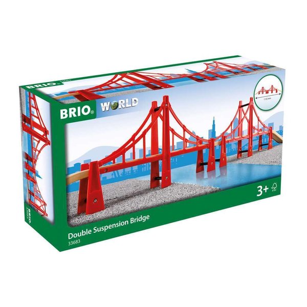 BRIO World - 33683 Double Suspension Bridge | Toy Train Set Accessory for Kids & Toddlers Age 3 and Up | Compatible with All BRIO Railway Sets | FSC Certified