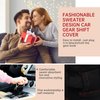 Yajeea Car Gear Shift Hoodie, Funny Mini Hoodie Car Decor, Winter Warm Universal Fit Shift Knob Cover, Automotive Interior Decoration Accessories Gift (Black)
