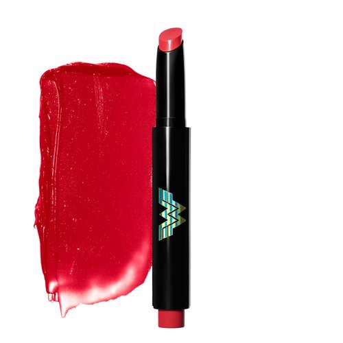 Revlon x WW84 Wonder Woman Kiss Melting Shine Lipstick, Moisturizing Non-Sticky Lipcolor with Coconut Oil and Shea Butter, in Red, 001 Courageous, 0.64 oz