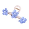 Leadigol 2PCS Elegant Pearl Flower Hair Claw,Flower Ponytail Holder Simple Hair Crab Clip Sweet Shark Clip for Women