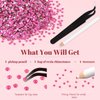 8000PCS 3mm Resin Rhinestones Bulk for Crafting (Hot Pink), Flatback Bedazzling Crystals for Crafts DIY Nail Decoration, Gems Charms for Tumbler Shoes Clothing Fabric with Pickup Pen and Tweezers