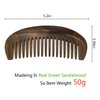 ERZA SCARLET Real Natural Green Sandalwood Wooden Wide Tooth Comb for Curly Hair/Beard Pick Comb - NO SNAGS,NO STATIC,NO TANGLE (Wide tooth comb)