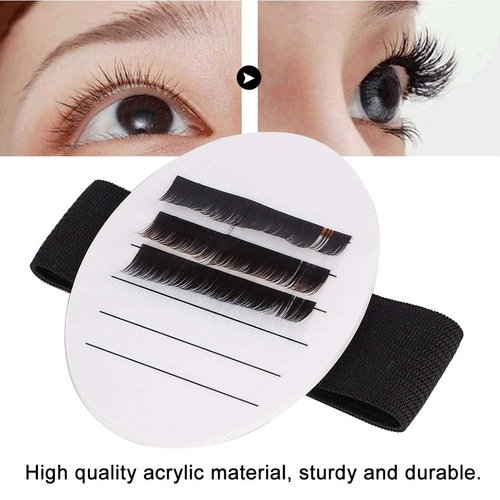 Lash tile holder, 7-15mm False eyelash tray eyelash extension bracket, portable false eyelash tray strap acrylic hand eyelash support for false eyelash grafting Extension Hand Pallet Lash Holder