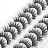 SYlashes False Eyelashes 16mm Faux Mink Lashes Fluffy Cat Eye Lashes Soft Wispy Crossed Luxury Volume Fake Lashes 10 Pairs Pack