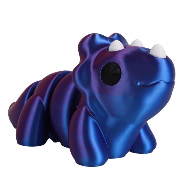 WAYFENGLI 3D Printed Dinosaur with Flexible Articulated Joints, Fun Desk Toy for Stress and Anxiety Relief, Unisex Adults,Desktop Pet,Gift idea (Triceratops)