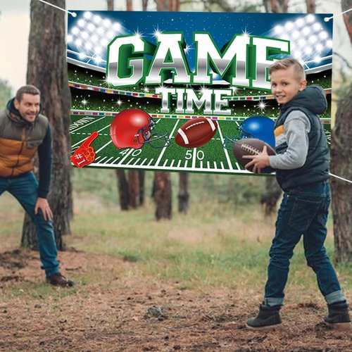 Football Backdrop, Football Field Backdrop Banner 72 x 44'' Football Themed Party Supplies for Football Birthday Party Decorations Baby Shower Photography Decor