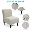 Iauddy Armless Accent Slipper Chair Cover Slipcover,Stretch Spandex Removable Jacquard Non-Slip Silp Cover for Accent Chair Without Arms Furniture Protector for Living Dining Room