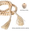 DECORKEY Farmhouse Wood Beads Garland Decor, 58 Inch Wooden Beads for Boho Home Decor with Tassels, Rustic Country Decor for Table, Wall, Shelf, Tray, Vase, Living Room, Bedroom, Summer