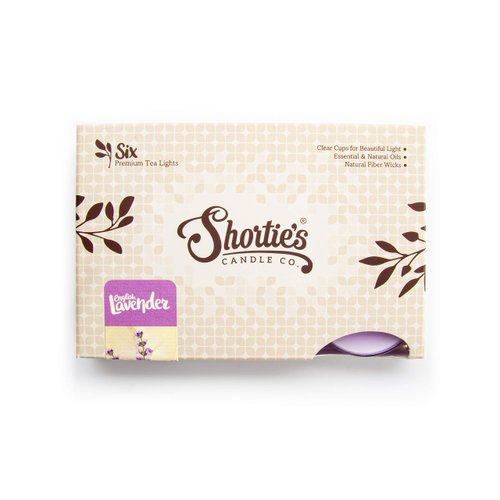 Pure English Lavender Premium Tealight Candles - Highly Scented with Essential & Natural Oils - 6 Purple Tea Lights - Beautiful Candlelight - Made in The USA - Flower & Floral Collection