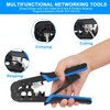 RJ45 Crimping Tool Kit Ethernet Crimp Set, RJ-11, 6P/RJ-12, 8P/RJ-45 Crimp, Cut and Strip with 20PCS CAT5 CAT5e Connectors, Covers,1 Network Cable Tester 1 Wire Stripper