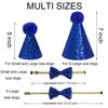 JOTFA Dog Birthday Party Supplies, Multi Sizes Dog Birthday Bandana Boy Dog Birthday Hat Bow Tie Birthday Numbers It’s My Bday Mother Puppers Sign Banner for Small Dogs Pets (Small, Blue)