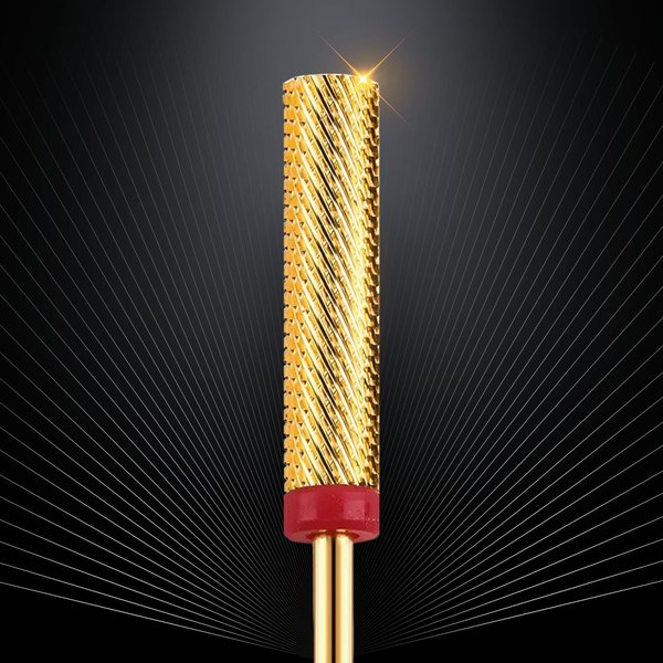 Nail Drill Bit, CORFULRA Super Long Barrel Nail Bit Carbide Tungsten Drill Bit for Nails, Newest Professional Advanced bit for Removing Acrylic Nails. Nail Tech Mush Haves (Gold, F)