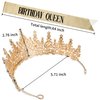 Gold Crown for Women Birthday Queen Sash & Rhinestone Tiara Set Birthday Decoration Rhinestone Headband Glitter Crystal Hair Accessories for Party(Gold2&Sash)