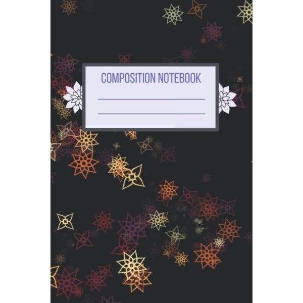 Autumn Festive Stars Fall Pattern Composition Notebook 120 Pages, 6x9 in: Gifts for Teens Kids Students Girls for Home School College