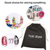 Hair Dryer Bags Drawstring Bag Container Hairdryer Bag, 11.8 by 13.8 Inch (Gray,Cotton)