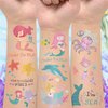 EMOME 50 Sheets Individually Wrapped Mermaid Tattoos for Kids Girls, Mermaid Temporary Tattoos for Birthday Party Decorations Favors Supplies, Ocean Themed Tattoo Stickers for Mermaid Games
