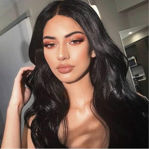 USUKUSI Lace Front Wigs Human Hair Pre-Plucked Long Curly Hair Big Wave Curly Wig, High Definition Clear Lace Wig High-Density Simulate Natural Color Black Women Curly Wig 26 Inches