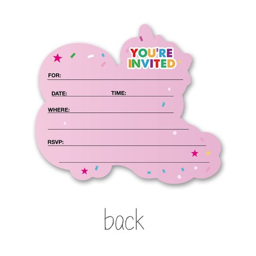 Opomzk Cute Unicorn 8th Party Invitations with Envelopes, 20 Set Unicorn Eight Shaped Invitations Eighth Birthday Girl Kids Party Invites Supplies Favors, Double-Sided