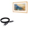BoxWave Cable Compatible with CANVIART Canvia Smart Digital Canvas Display and Frame - DirectSync PD Cable (3ft) - USB-C to USB-C (100W), Type C Braided Charge and Fast Sync - Jet Black
