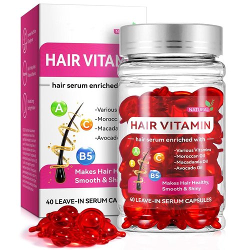 JISKG Hair Serum for Frizzy and Damaged Hair, Hair Treatment Serum Capsule, No Rinse, for All Hair. (1Boxs/40 Capsules)