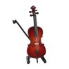 Dselvgvu Wooden Miniature Cello with Stand,Bow and Case Mini Musical Instrument Miniature Dollhouse Model Home Decoration (3.94"x1.38"x0.43")