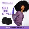 Darling Spring Twist 2X Crochet Hair Extensions (1 Pack, 2 per pack), Bomb Twist, Natural and Soft Texture, Black Afro curly 2X per Pack, 24 Inch, 1