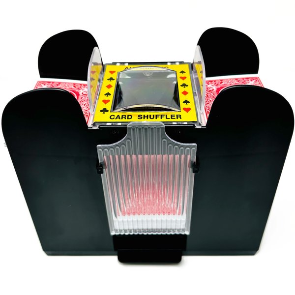 Brybelly Automatic Card Shuffler 6 Deck - Battery Operated Card Shuffler for Standard-Size Cards - Single Button Operate