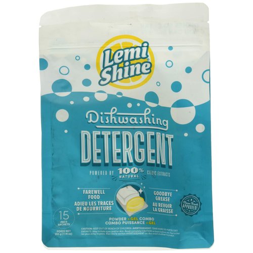 Lemi Shine Dish Detergent Pacs, Natural Citric Extracts 15ct