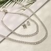 HAXIYA Tennis Necklace Set for Women Crystal Bracelet Diamond Earrings Wedding Jewelry for Bride Sterling Silver Jewelry Sets Pack of 3