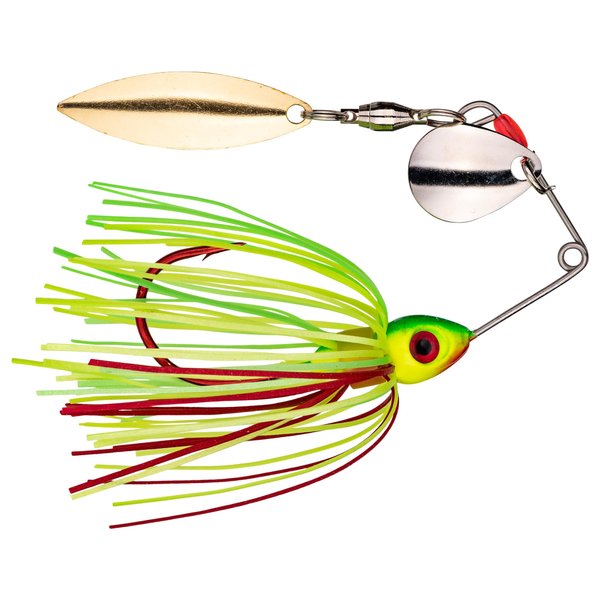Strike King (BBMK-317SG) Bleeding Bait Mini-King Spinnerbait Fishing Lure, 317 - Bleeding Firetiger, 1/8 oz, Premium Red Hook