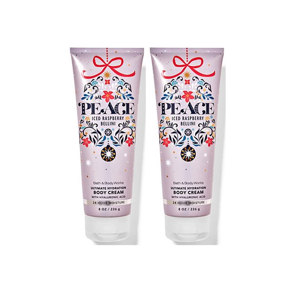 Bath and Body Works Iced Raspberry Bellini 2 Pack Ultra Shea Body Cream 8 Oz. (Iced Raspberry Bellini)