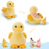 Karister 4 Pcs Duck Plush, Mom Duck Stuffed Animal with 3 Cute Stuffed Wind Up Duck Babies Toy, 11"Christmas Birthday Baby Shower Wind Up Plush Toys Gift for Kids Girls Boys, Animal Theme Party Decor