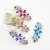 inSowni 4 Pack Glitter Sparkly Gems Crystal Rhinestones Flower Metal French Barrettes Floral Alligator Snap Hair Clips Accessories for Women Girls