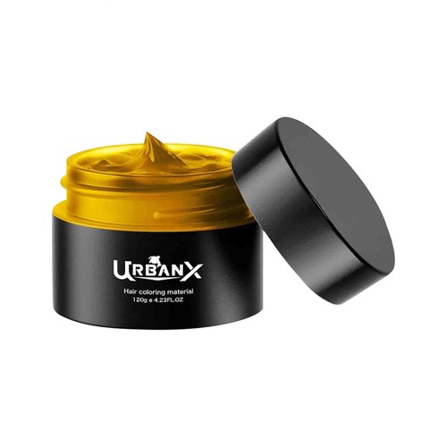 UrbanX Washable Hair Coloring Wax Material Unisex Color Dye Styling Cream Natural Hairstyle Pomade Temporary Party Cosplay Natural Ingredients (Gold))
