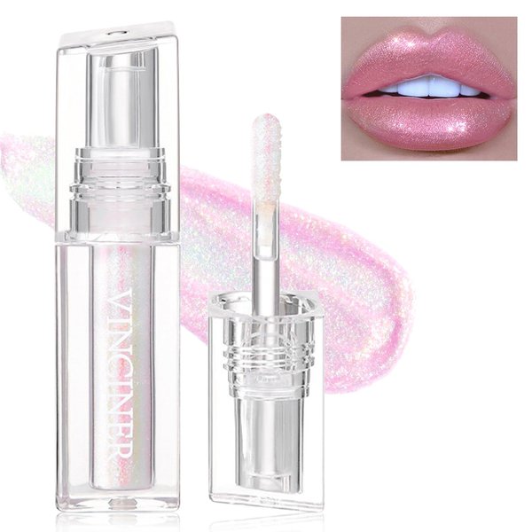 HOSAILY Glitter Chameleon Liquid Lipsticks, Diamond Shimmer Glow Metallic Lip Gloss, Long Lasting Waterproof Shiny Glimmer Sparkly Lipstick for Women Girls Face Eye Glow Christmas Party Makeup Gift 7#