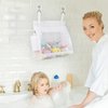Adorila 2 Pack Mesh Bath Toys Organizer, Kids Bathroom Toy Storage Holder with Hooks, Bottom Zipper Toy Bag for Bathtub (White)