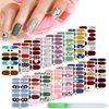 224 Pieces 16 Sheets Full Nail Wraps Nail Polish Stripes Nail Design Polish Stickers Self-Adhesive Nail Design Decals with Nail File Manicure Kit for Women Girls DIY Nail Design (Fresh Floral Series)