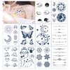 TopFunny Semi Permanent Tattoos for Women Men Girls, Waterproof and Long-Lasting 1-2 Weeks Tattoos, Realistic Fake Tattoos Stickers Flower Butterfly Moon