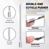 Aokitec Cuticle Trimmer with Cuticle Pusher, 5PCS Professional Stainless Steel Pedicure Manicure Tools Kit with Triangle Nail Polish Scrapper Cuticle Nipper Nail Dust Brush for Fingernails & Toenails