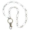 Fashion Lanyard for Women by Silk Rose, Silver ID Badge Holder Necklace