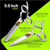 Suvorna 5.5" Hair Cutting Scissors Thinning Shears Set Professional Hair Scissors Set Barber supplies Hair Thinning scissors Barber accessories Thinning Shears for hair cutting Barber scissors set.
