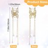 CHANZET Gold Butterfly Hair Claw Clips with Pearl Tassel Chain 2pcs, Metal Butterfly Hair Clips Clamps Rhinestone Decoration Hair Accessories for Women Girls Thick Thin Hair