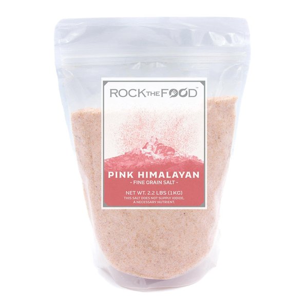 Rock The Food | Pink Himalayan Salt Bulk, 2.2lb. Bag | Fine Grain Salt | Suitable as Table Salt