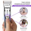 Ceenwes Professional Hair Clippers Cordless Hair Trimmer Low Noise Hair Cutting Kit Beard Trimmer IPX7 Waterproof Body Hair Removal Machine with LED Display Hairdressing Cape and Travel Bag