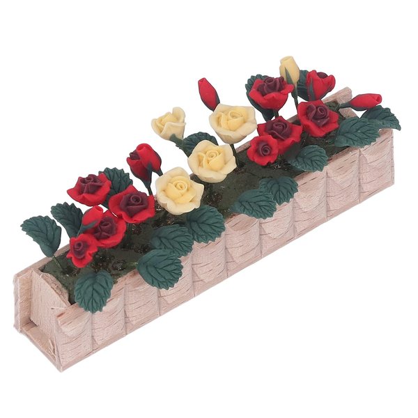 Miniature Potted Plants, 1:12 Scale Dollhouse Miniature Potted Plants Light Weight Decorative Simulated Clay Flower Pot for Children Kids Girl